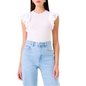 Goldie Short sleeve Ruffle Tee NWT